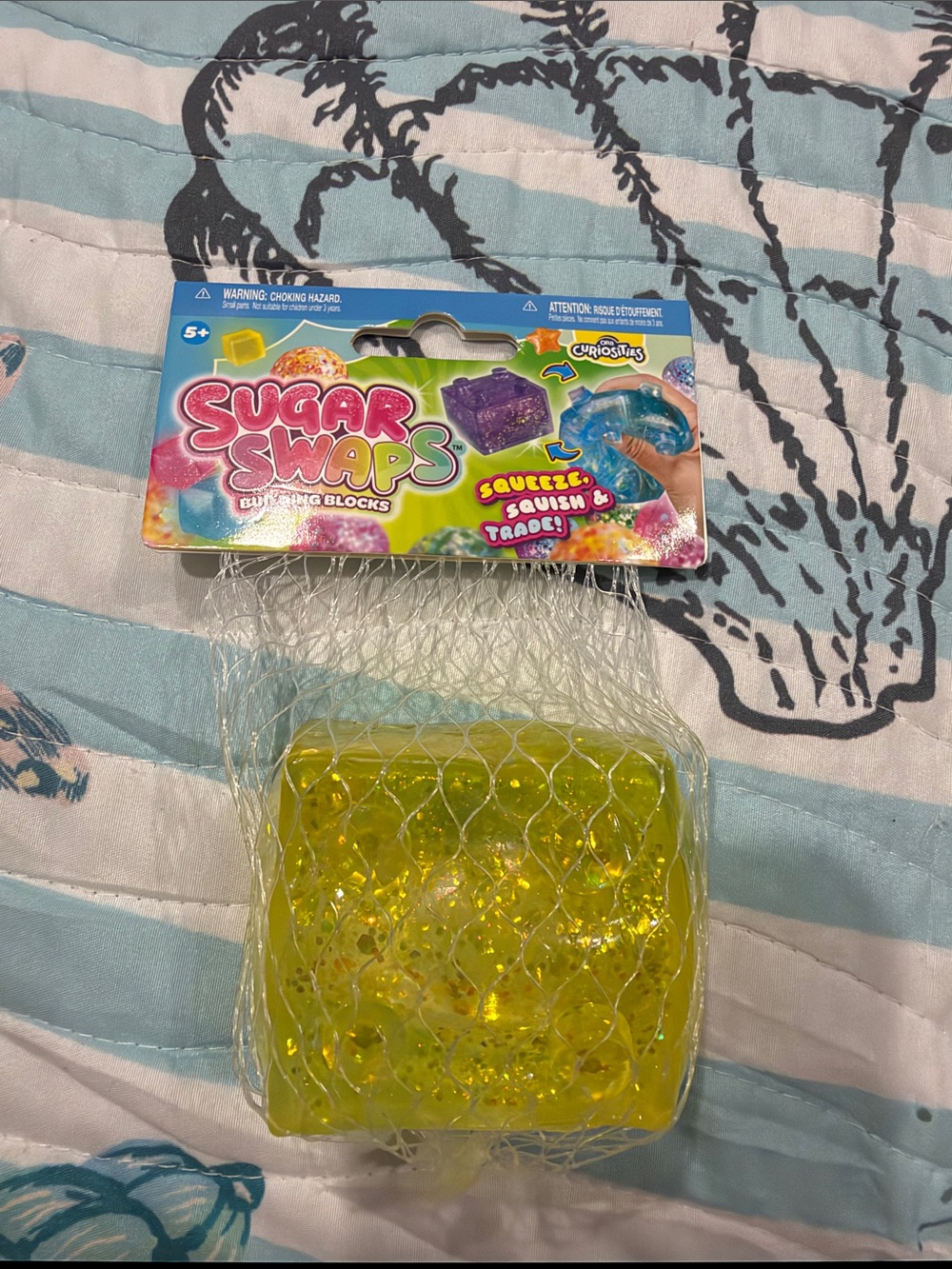 Yellow Squeeze Cube Sensory -Squishy